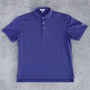 Peter Millar Shirt Mens L Blue Stripe Summer Comfort Polo Performance Golf Sport